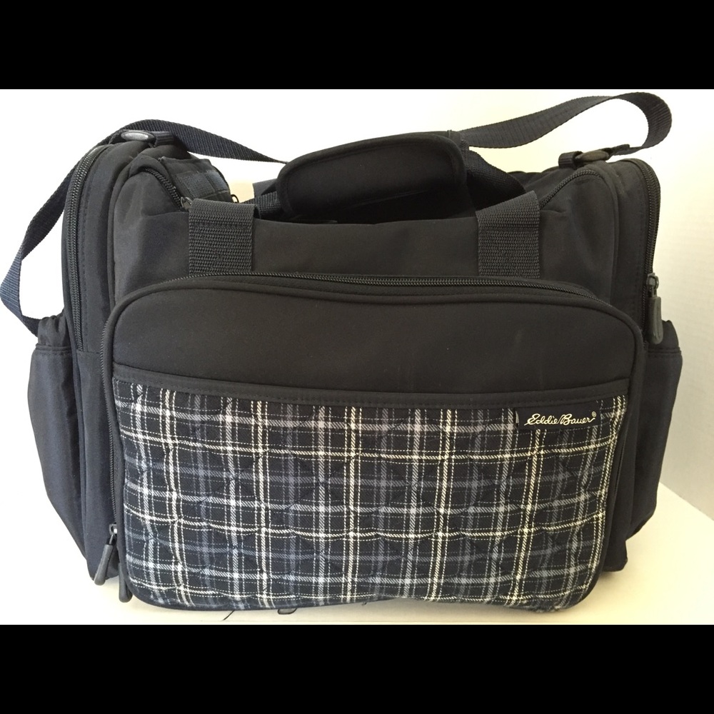 Eddie Bauer diaper bag carry all navy blue